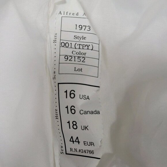 Alfred Angelo White Pearl Beaded Train Bridal A-Line #1973 Wedding Dress Gown 16 - Picture 4 of 16